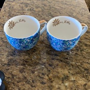 Lilly Pulitzer Set of Tea Mugs- Blue